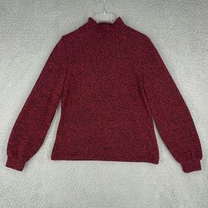 Another Reason red & black knit long sleeve sweater women’s size small stretch